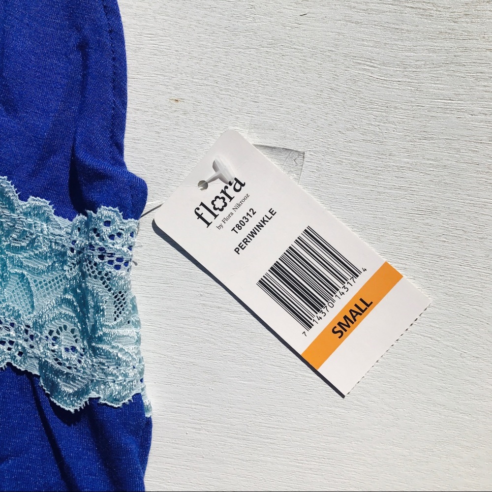 Flora Nikrooz Blue Lace Chemise Nightgown - Picture 4 of 6